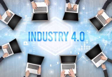 Ofiste Çalışan Meşgul İnsanlar Grubu, teknoloji konsepti