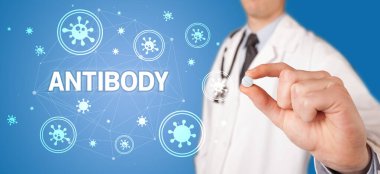 Doktor ilaç veriyor, virüs konsepti