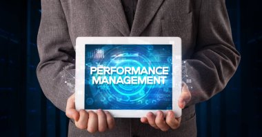 Tablet tutan kişi, iş konsepti