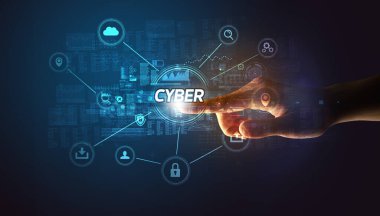 Siber güvenlik tuşuna elle dokun