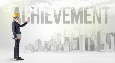 Sert şapkalı genç işadamı