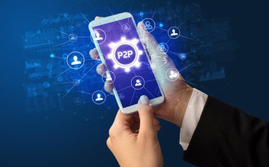 Teknoloji kavramına sahip akıllı telefon kullanımı