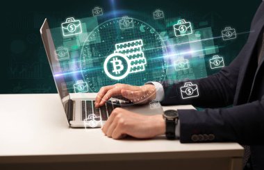 Borsada çalışan iş adamı.