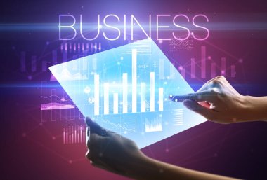 El ele tutuşmak fütüristik, iş kavramı