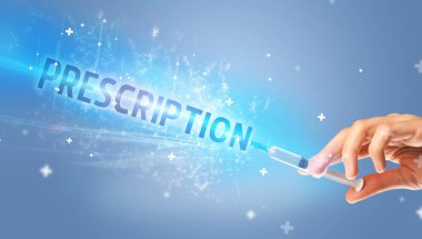 Şırınga, elinde tıbbi enjeksiyon