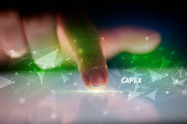 İş bağlantısı konsepti ile tablete dokunmak