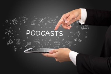 Dokunmatik ekran, sosyal medya konseptine yakın çekim