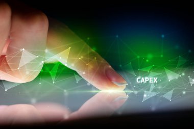 İş bağlantısı konsepti ile tablete dokunmak