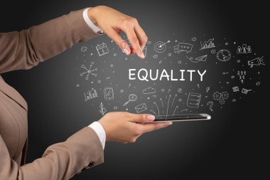 Dokunmatik ekran, sosyal medya konseptine yakın çekim