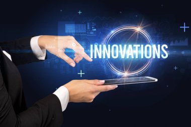 Dokunmatik ekran yakın plan, yeni teknoloji konsepti