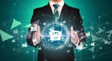 İş adamı holdig iş simgeleri