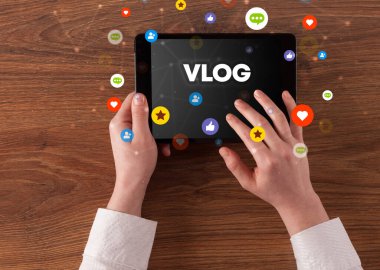 Dokunmatik ekran, sosyal medya konseptine yakın çekim