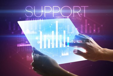 El ele tutuşmak fütüristik, iş kavramı