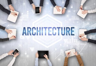 Ofiste Çalışan Meşgul İnsanlar Grubu, teknoloji konsepti