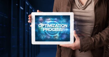 Tablet tutan kişi, iş konsepti