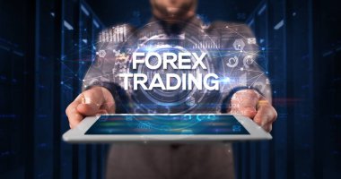 Tablet tutan kişi, iş konsepti