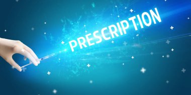 Şırınga, elinde tıbbi enjeksiyon