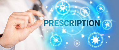 Doktor ilaç veriyor, virüs konsepti