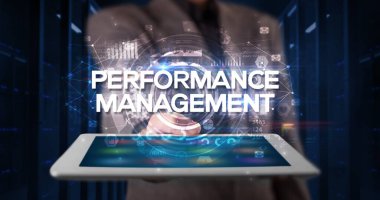 Tablet tutan kişi, iş konsepti