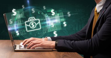 Borsada çalışan iş adamı.