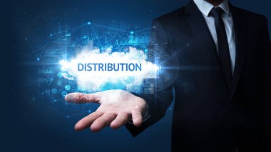 Motivasyon mesajı taşıyan iş adamının eli