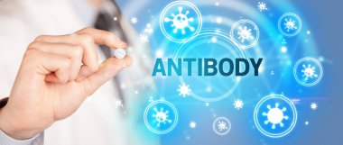 Doktor ilaç veriyor, virüs konsepti