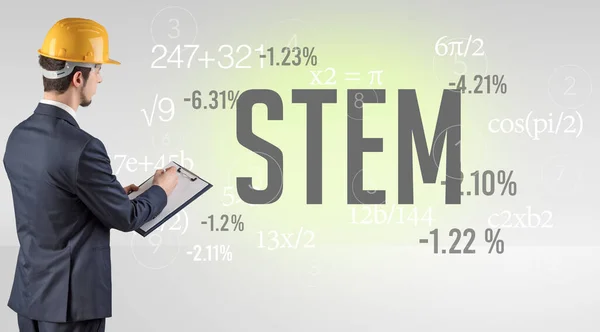 Mérnök keménykalapban, rövidítéssel — Stock Fotó