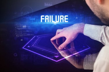 Hand touching digital table concept