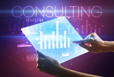 El ele tutuşmak fütüristik, iş kavramı