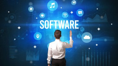 Bir iş adamının arkadan görünüşü