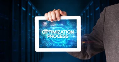 Tablet tutan kişi, iş konsepti