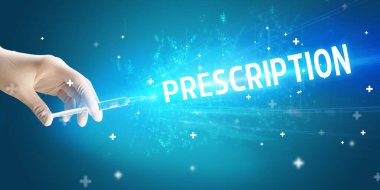 Şırınga, elinde tıbbi enjeksiyon