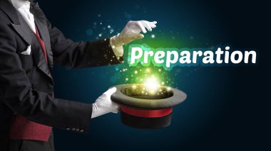 İllüzyonist sihir numarası yapıyor.