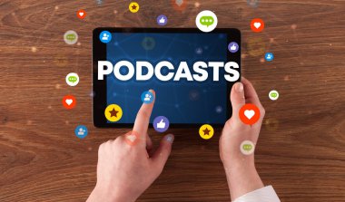 Dokunmatik ekran, sosyal medya konseptine yakın çekim