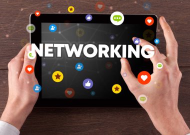 Dokunmatik ekran, sosyal medya konseptine yakın çekim