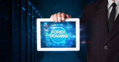 Tablet tutan kişi, iş konsepti