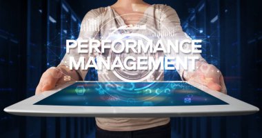 Tablet tutan kişi, iş konsepti