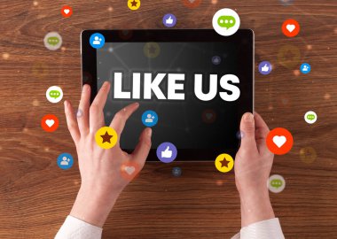 Dokunmatik ekran, sosyal medya konseptine yakın çekim