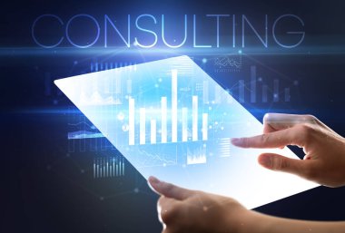 El ele tutuşmak fütüristik, iş kavramı