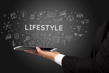 Dokunmatik ekran, sosyal medya konseptine yakın çekim