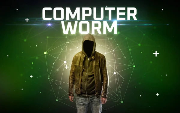 Mysterious hacker, online attack concept — Stock Photo, Image