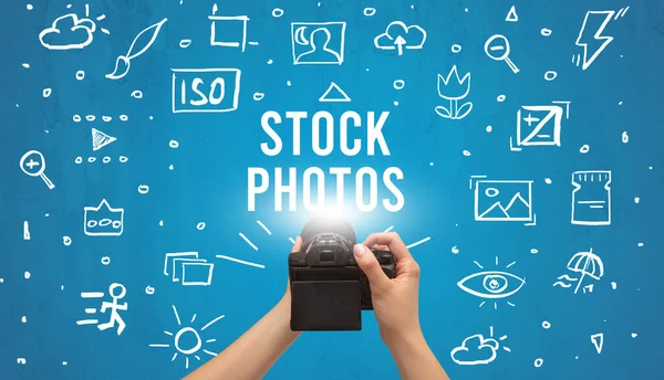 Ruční fotografování s digitálním fotoaparátem — Stock fotografie