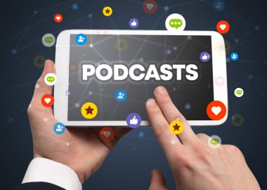 Dokunmatik ekran, sosyal medya konseptine yakın çekim