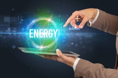 Dokunmatik ekran yakın plan, yeni teknoloji konsepti