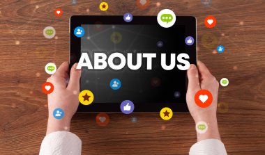 Dokunmatik ekran, sosyal medya konseptine yakın çekim