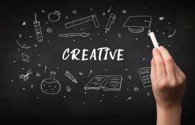 Hand drawing education concept concept