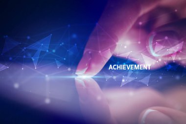 İş bağlantısı konsepti ile tablete dokunmak