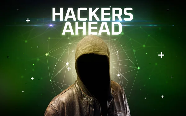 Mystisk hacker, online-attack koncept — Stockfoto