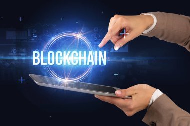 Dokunmatik ekran yakın plan, yeni teknoloji konsepti