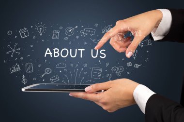 Dokunmatik ekran, sosyal medya konseptine yakın çekim